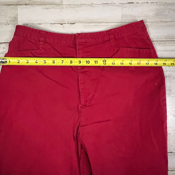 Relativity Womens Cropped Pant Red Embroidery Details Size 14 - Picture 9 of 10